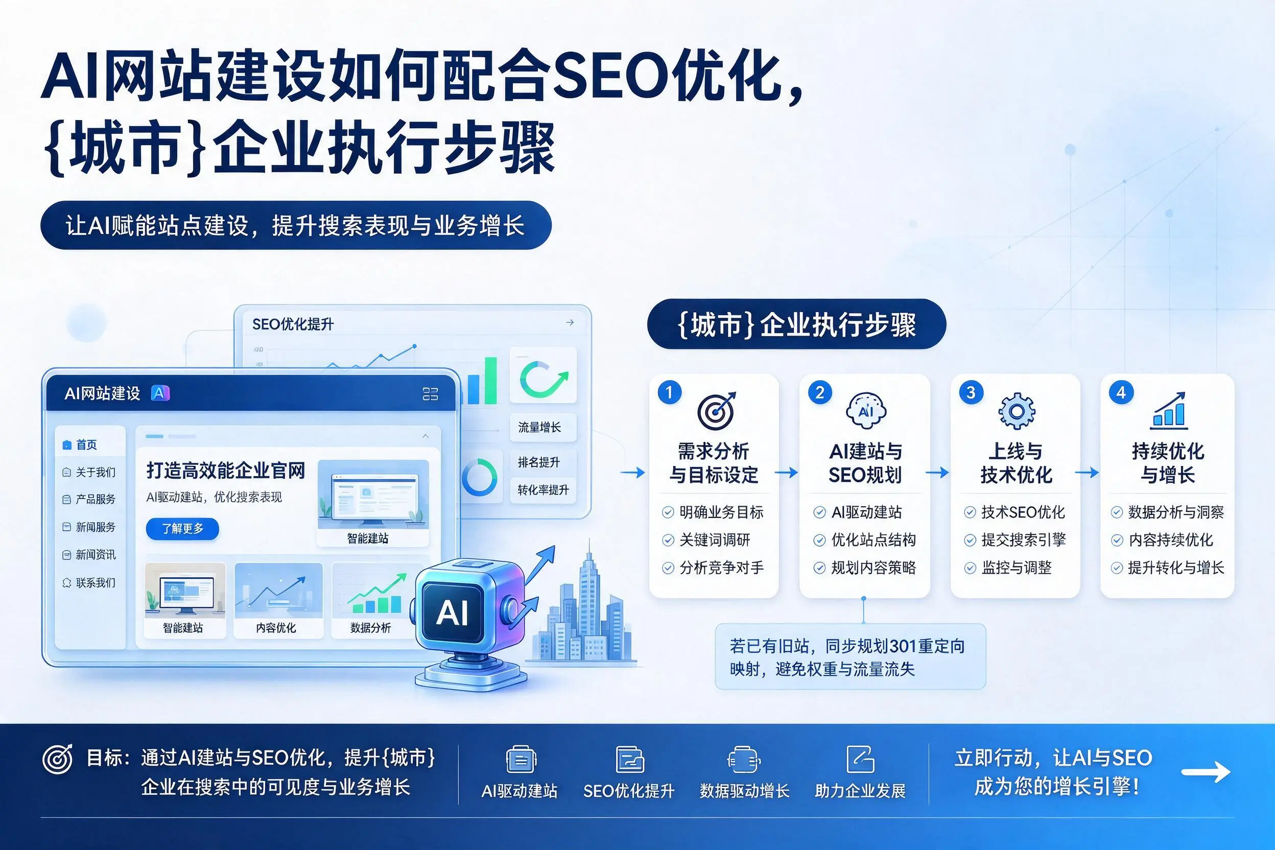 AI网站建设如何配合SEO优化，武威企业执行步骤